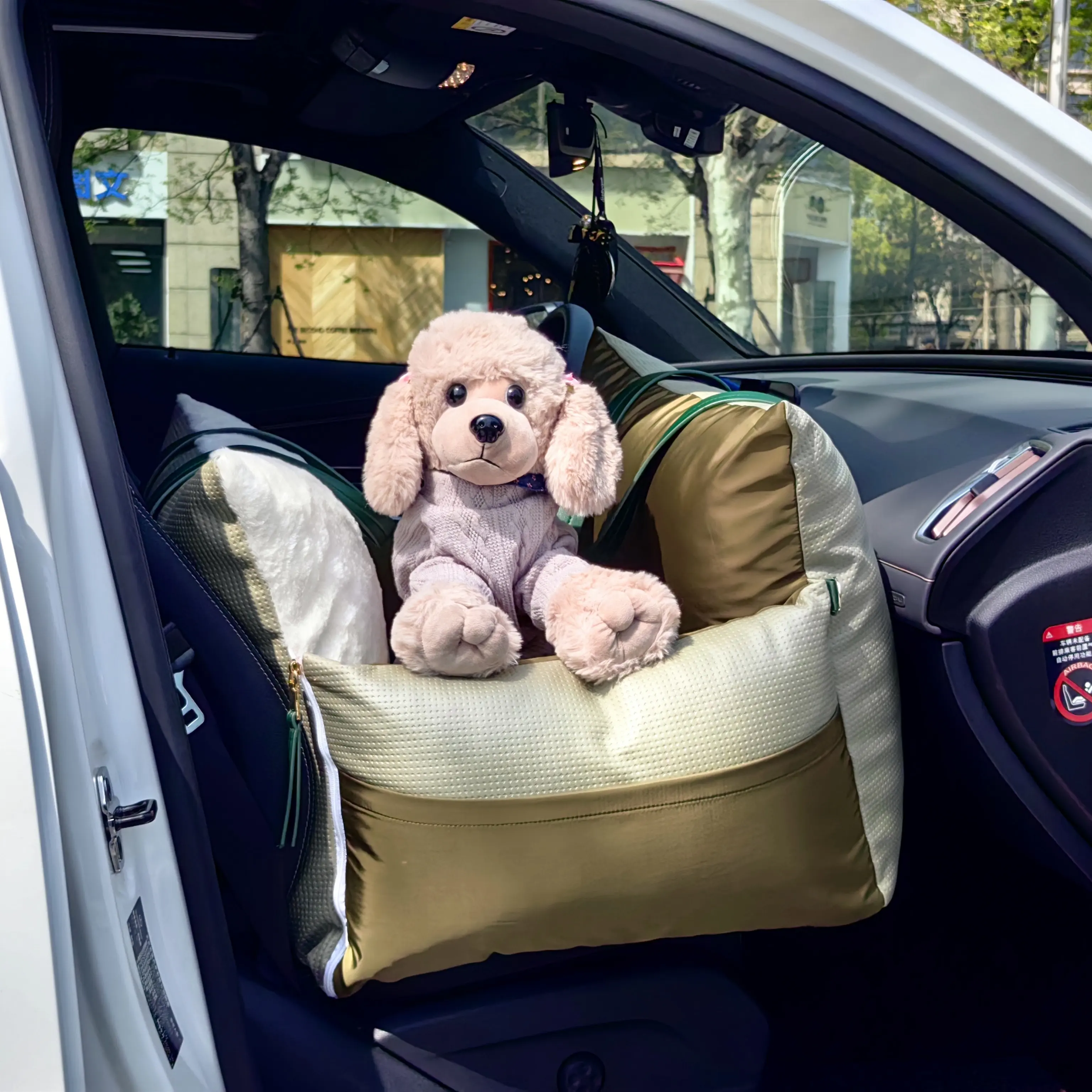 高級犬トラベルベッドカスタマイズされたペットキャリアポータブルドッグカーシート、トラベルドッグシートペットカーベッドシートカスタムロゴ