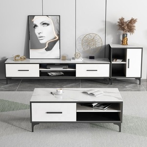 Soporte multifuncional de alto brillo para TV, mueble de oficina con mesa de centro, color blanco, para cafetería y hogar, nuevo diseño, barato - Product Image 3
