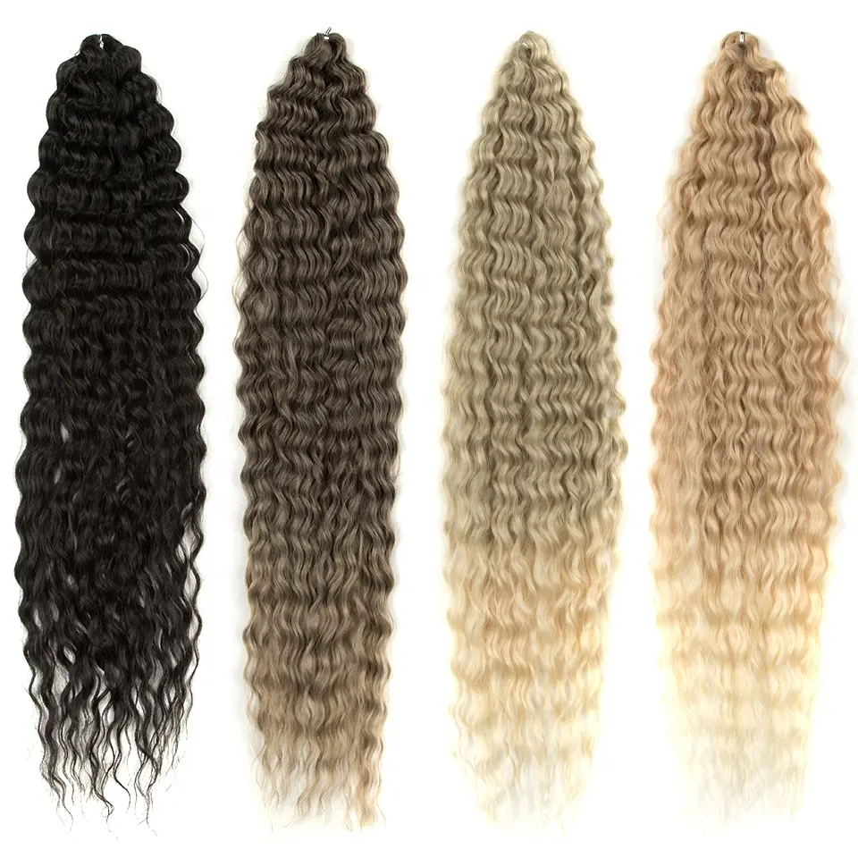 Extension capillaire synthétique ondulée au Crochet, 30 pouces, tresses de déesse, Extension capillaire Blonde Ombre, vente en gros