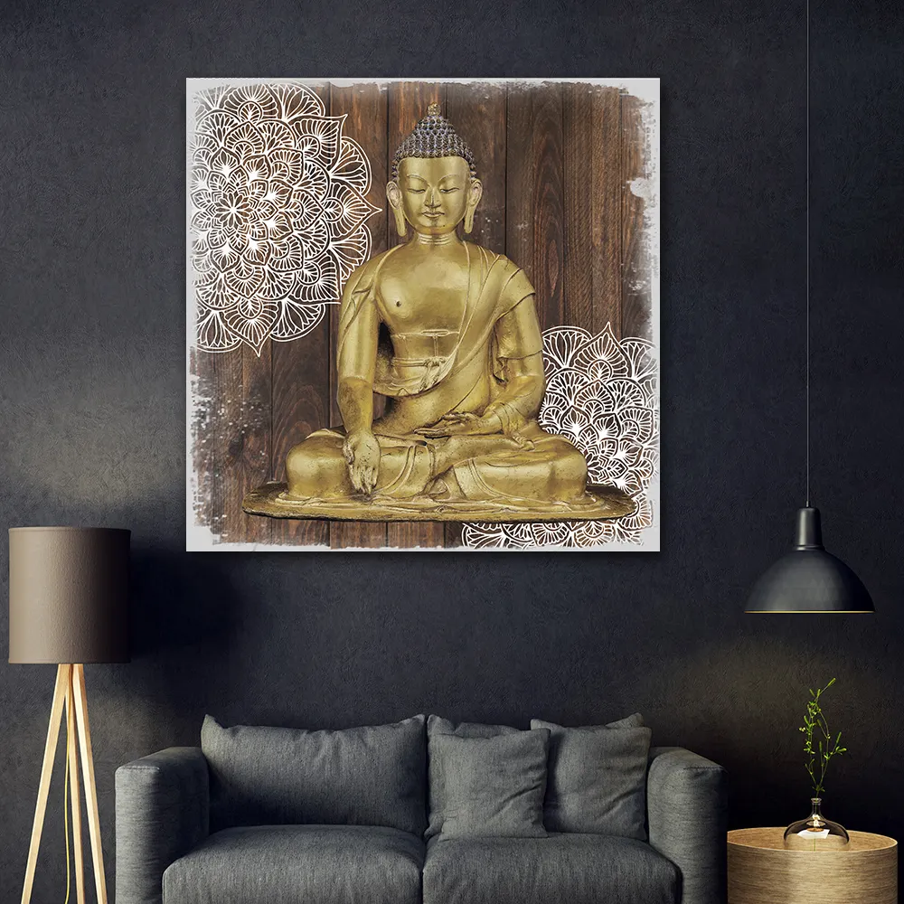 Buda Decoração Impressão da Lona Arte Da Parede Decoração Da Sua casa de Ouro