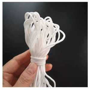 Cordones de banda para la oreja de poliéster redondo/plano blanco de 3mm y 4mm, cuerda elástica de nailon Spandex de 5mm para cordones de mascarilla médica - Product Image 3