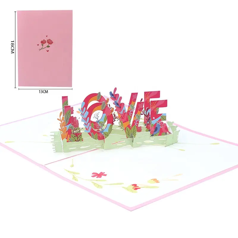 Biglietto di auguri di san valentino 3D biglietto di auguri rosso carta di amore invito per forniture per feste di san valentino