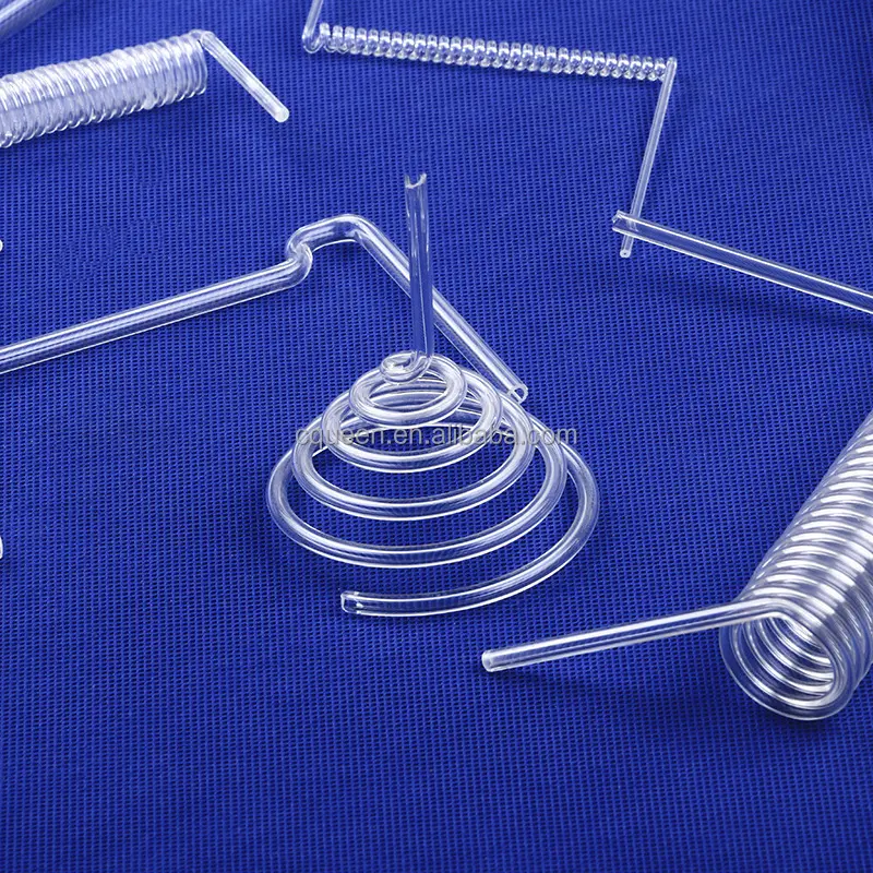 Tubo a spirale del condensatore di vetro di quarzo a spirale pyrex trasparente per l'industria chimica spirale di vetro di quarzo resistente alla temperatura di alta qualità
