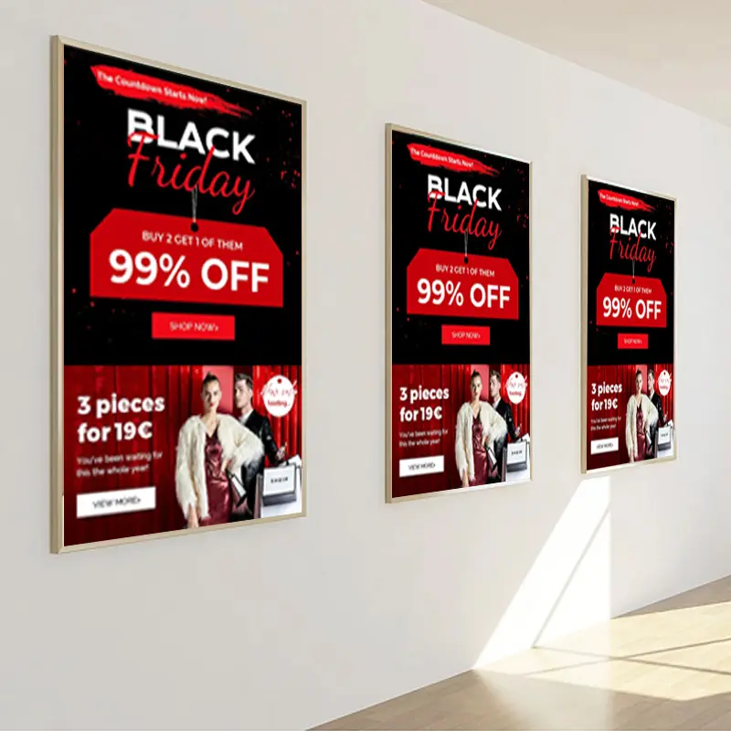 Carteles de marco de cartel digital de publicidad Caja de luz de publicidad LED