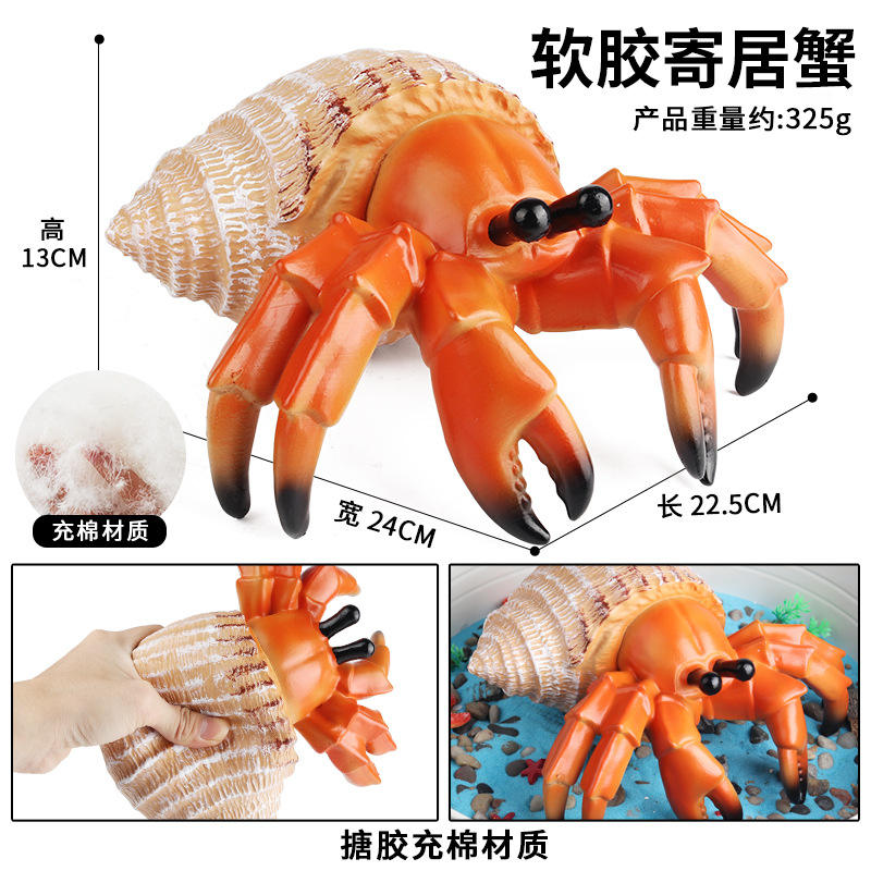 YB grand crabe ermite en coton rembourré en caoutchouc souple