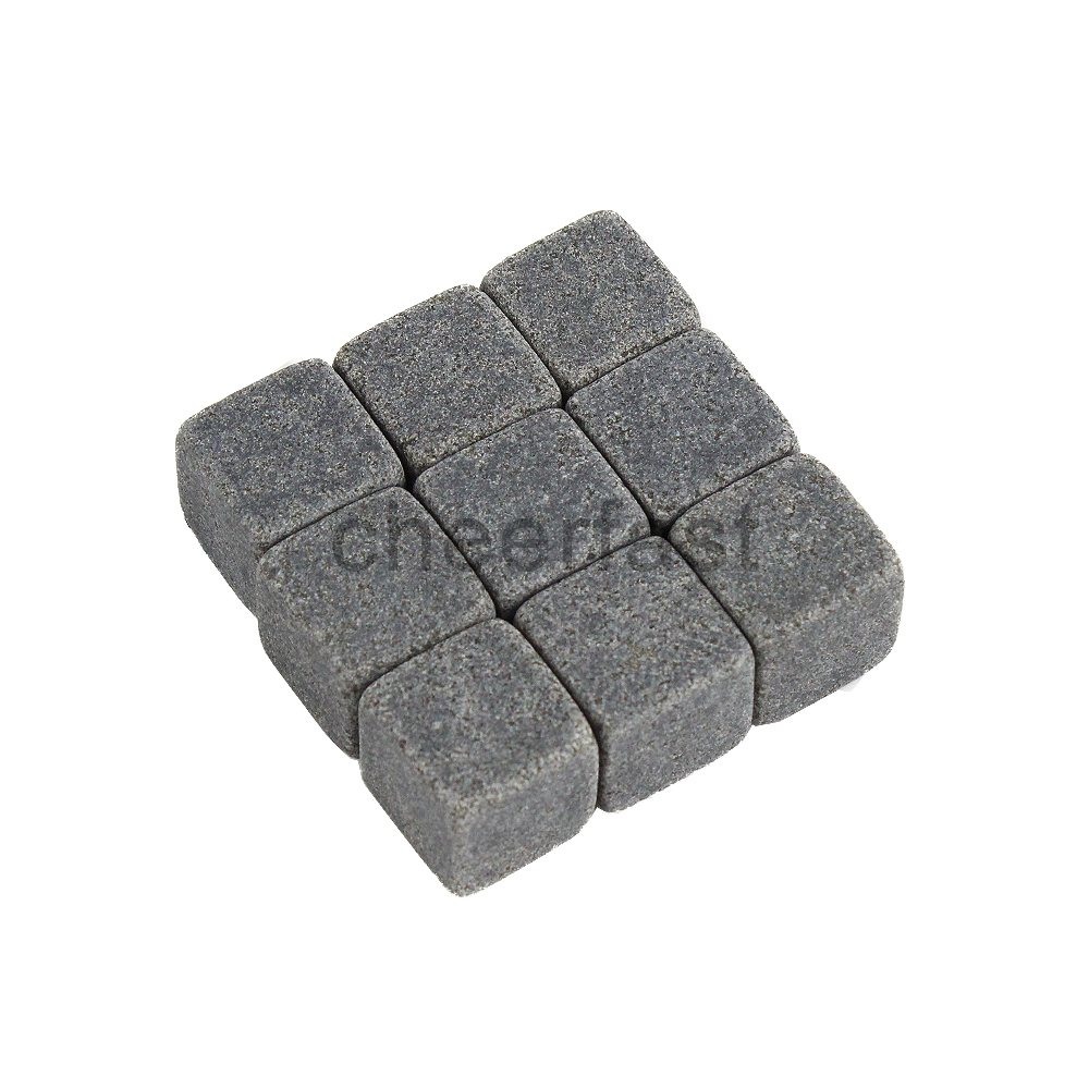 9 piezas de piedra de whisky de basalto gris