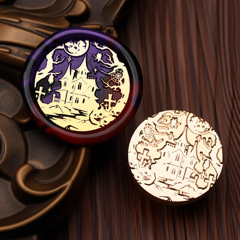 Maison d'horreur d'Halloween (bord plat de 2,5 cm)