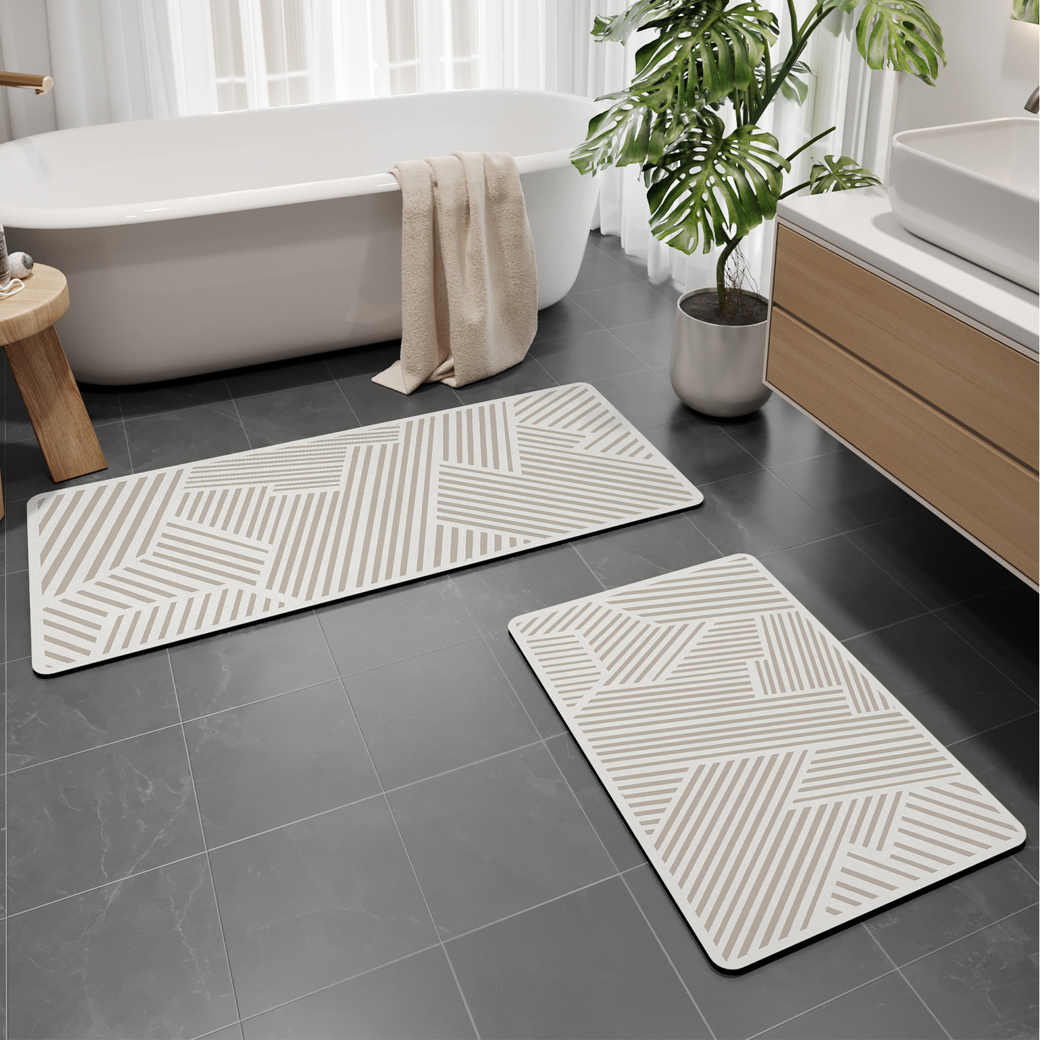 Tapis de salle de bain en terre de diatomées amélioré - Bai An