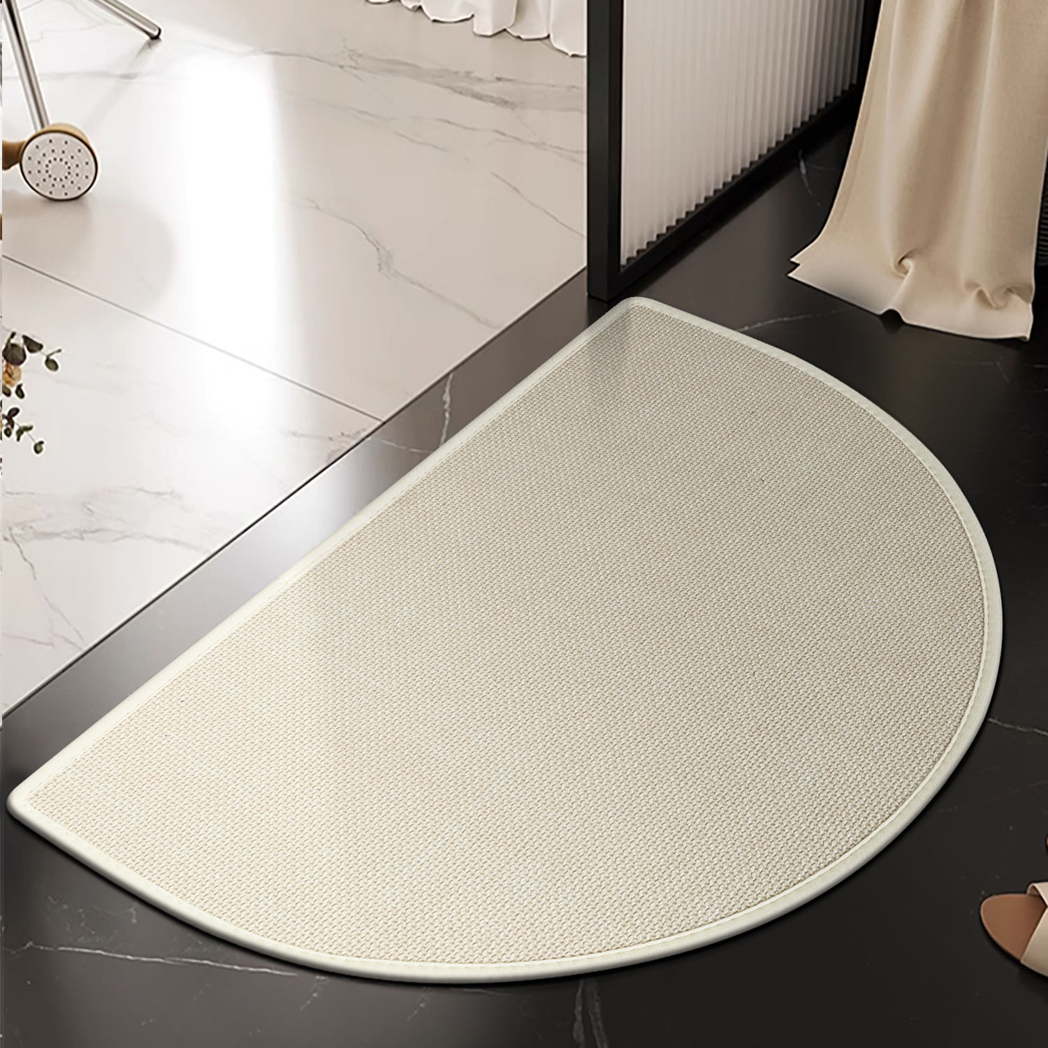 Tissé élégant - demi-cercle - beige