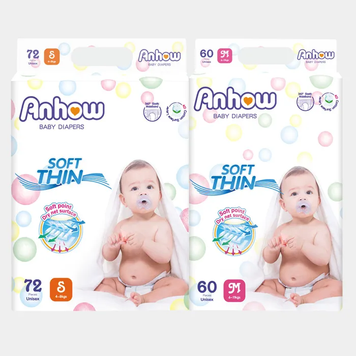 푸젠성 제조업체 도매 슈퍼 소프트 코튼 탑 시트 아기를위한 아기 기저귀 슈퍼 흡수성 인쇄 아기 기저귀
