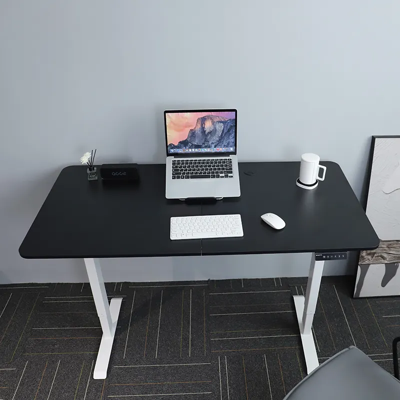 Estrutura de mesa de trabalho para computador, mesa de trabalho elétrica moderna com motor único SR2D, altura ajustável para uso em escritório doméstico