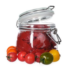 Mutfak eşyaları klip üst kapaklı cam kavanozlar yuvarlak cam kavanozlar - Product Image 1