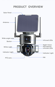 กล้องไร้สายกลางแจ้งกันน้ำ IP66แบตเตอรี่พลังงานแสงอาทิตย์เลนส์คู่ซูมออปติคอลซูมความละเอียดสูง10X - Product Image 6