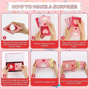 Sürpriz zıplayan kırmızı zarf kağit kutu hediye doğum günü patlayan kırmızı zarf çıkarma Jet para yük para sürpriz kağit kutu - Product Image 5