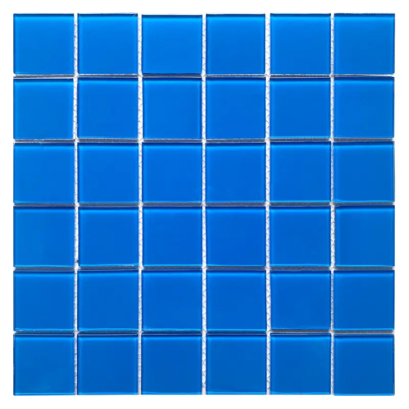 Hilite Foshan mosaico di prezzo di fabbrica 300x300 mosaico di vetro blu linea di galleggiamento prezzo blu piastrelle pavimento all'aperto piscine