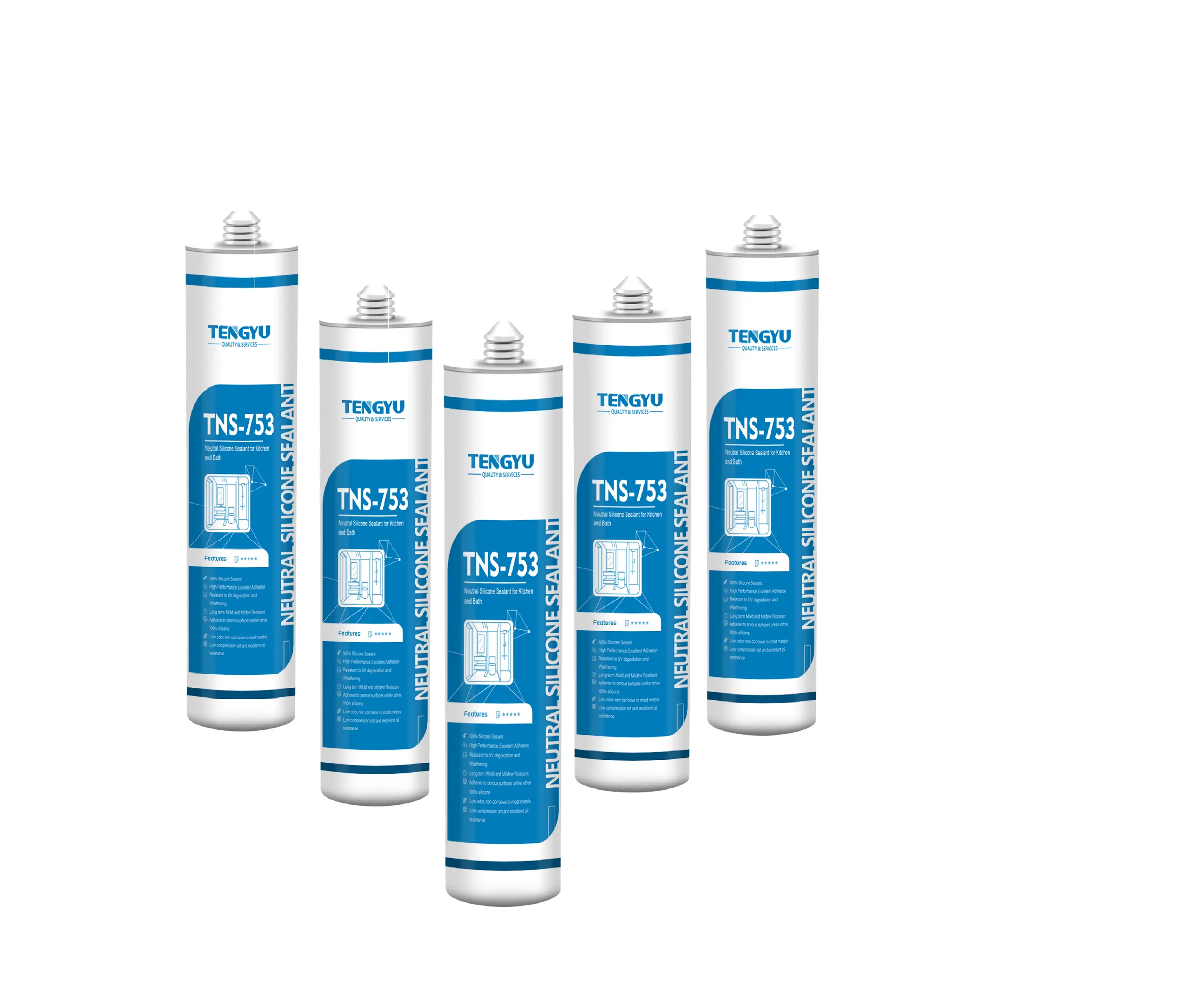 Neutral RTV Clear Waterproof Silicone Adhesives & Sealants Structural Joint for Production Lines