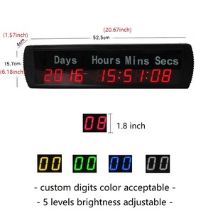 แบบพกพา1.8นิ้ว10หลักนาฬิกาดิจิตอล LED ติดผนังจับเวลานับถอยหลัง9999วันพร้อมรีโมทคอนโทรล - Product Image 3