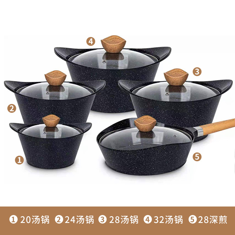 Zogifts High-Quality Popular Pink None Stick Cookware <strong>Set</strong> New Style Useful 10PCS <strong>20</strong>/24/28/32Cm Soup Pots Deep Fry Pans