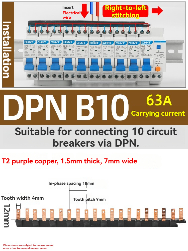 DPN B10 63A (connection for 10 1P MCBs)