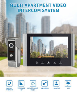 Sistema de intercomunicación de timbre de video IP para edificios de apartamentos múltiples Teléfono de puerta de color de 7 pulgadas con visión nocturna para familias - Product Image 3
