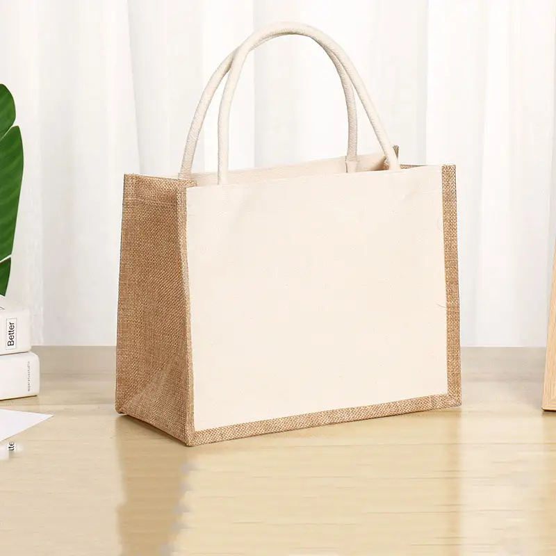 Venda quente Logotipo Personalizado Novo Retro Eco Friendly Tecido Gift Shopping Bag Cotton Tote Bag Burlap Tote Bag