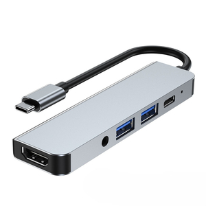 5合1端口PD100W适配C型，带u盘高清发烧友3.5 32位/384千赫音频分离器，适用于电脑游戏u盘 - Product Image 1