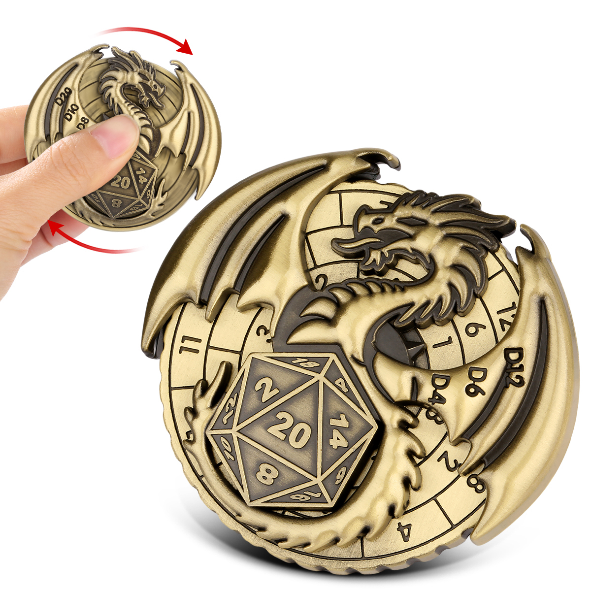D20 dragon - Bronze