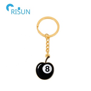 พวงกุญแจบอลสระลูกบิลเลียด8แปดเม็ดสีดำเคลือบสั่งทำได้ - Product Image 3