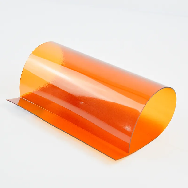 factory price customized color soft transparent orange pvc curtain sheet