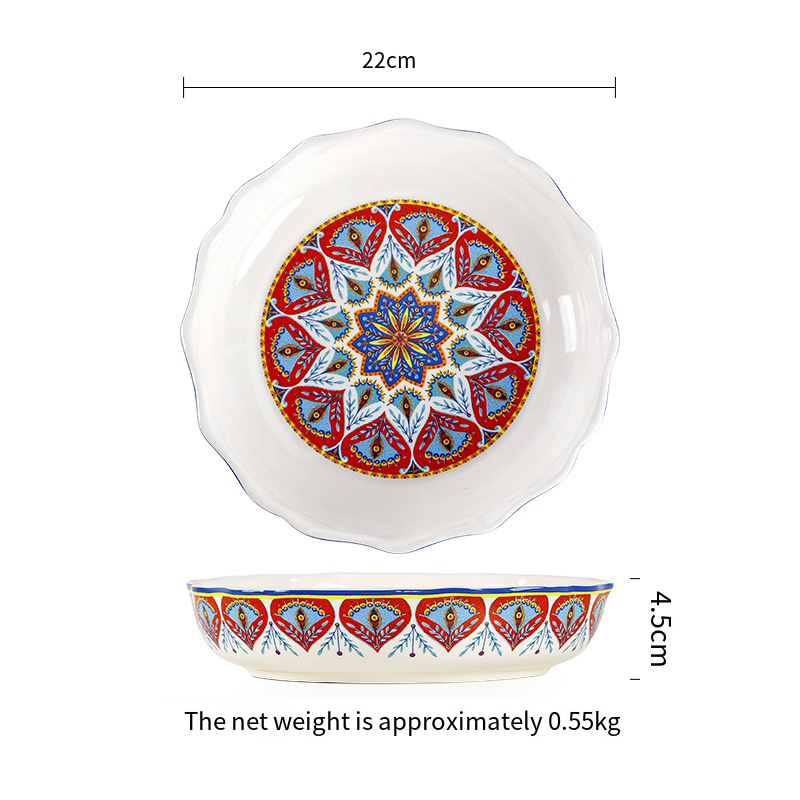 Red celebration -8.6 inch deep plate