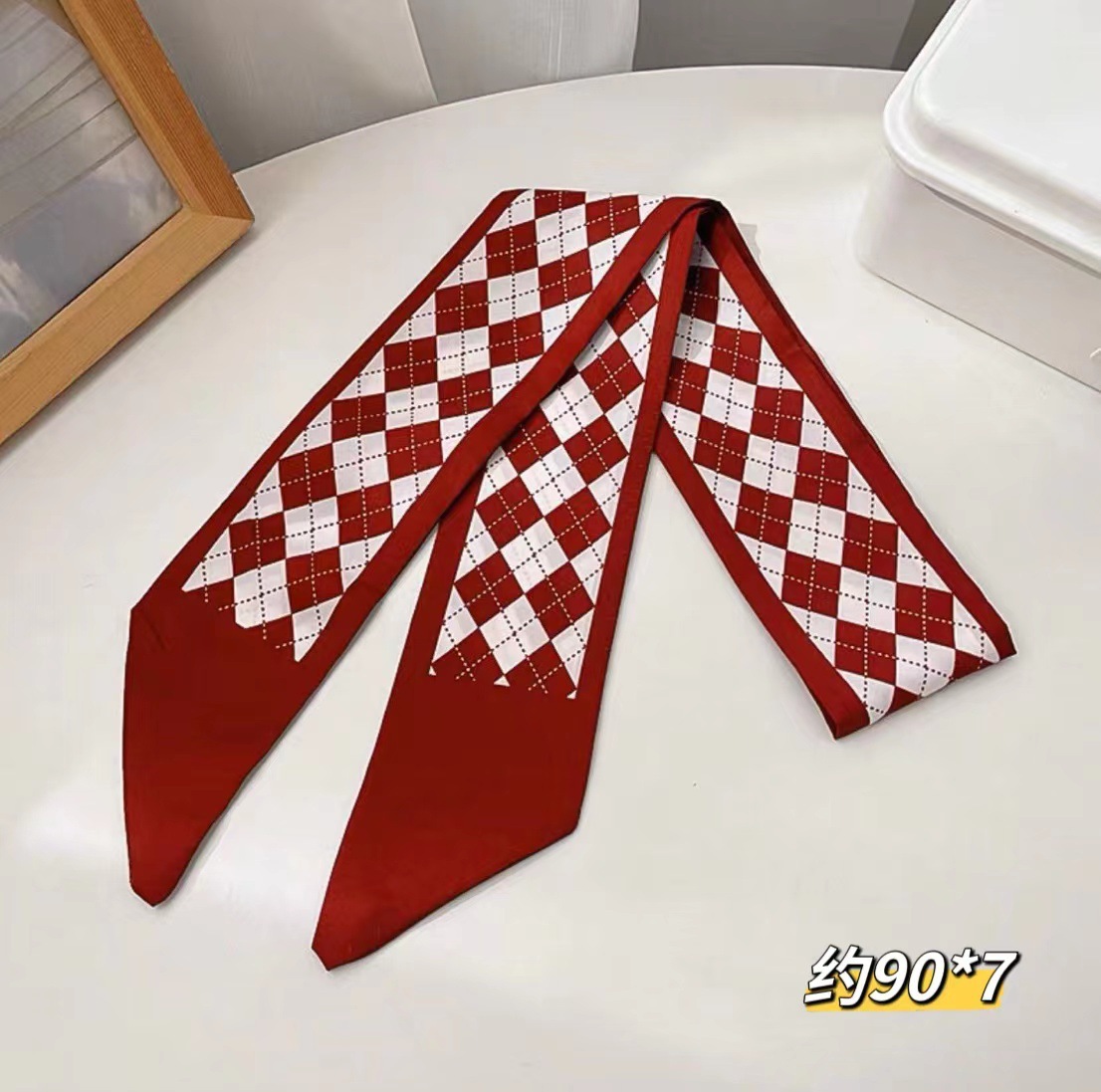 Burgundy collection-diamond check