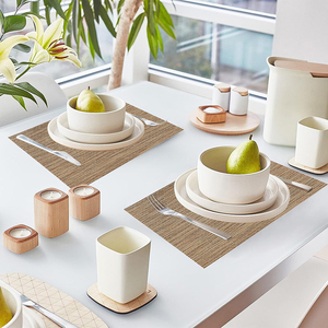 Luxo Moderno Reutilizável Impermeável Quadrado Retangular Linhos De Mesa Tecido Algodão Plaid Placemats Casamentos Padrão Material De Papel