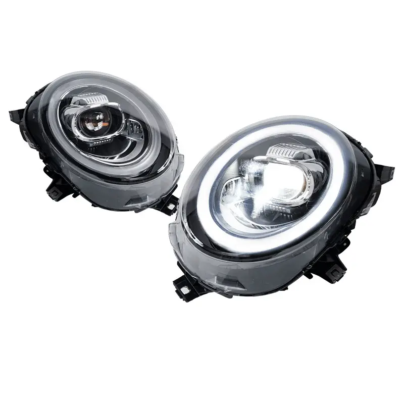 Rakitan lampu depan LED lensa ganda RGB tujuh warna cocok untuk 14-19 BMW F56-57-58-59 mini