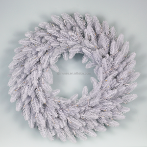 PE Loạt Ngoài Trời Trắng Tuyết Giáng Sinh Vòng Hoa Pin-Hoạt Động Pre-Ánh Sáng Mờ Lấp Lánh Nhân Tạo Giáng Sinh Vòng Hoa - Product Image 2