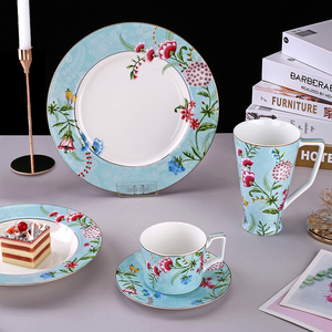 Toptan kahve fincan ve çay tabağı çin porsoleni yemek takımı set kemik çin çayı fincan set porselen fincan hediye ve ev için - Product Image 3