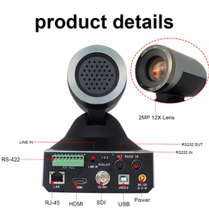 12X Zoom 2MP HD-SDI HD-MI 3-in-1ビデオ会議カメラライブストリーミングミーティングPTZ Technology Network CMOS Sensor RTMP Protocol - Product Image 6