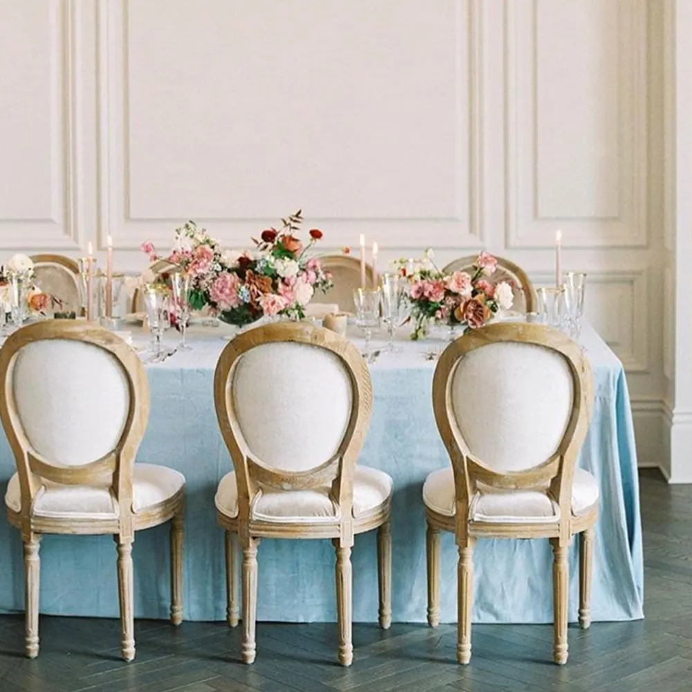 Muebles de Hotel de estilo francés, diseño de pintura trasera redonda para comedor, cafetería, silla de banquete, venta al por mayor