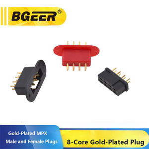 موصل MPX ثماني الأضلاع، ذكر/أنثى، موصل لوحة التحكم - نحاس مطلي بالذهب، أحمر، للسيارات المتوازنة/ألواح التزلج/نماذج الطائرات - Product Image 2