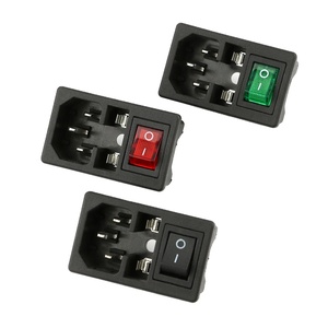AC-01 erkek soket AC IEC fiş 7pins paneli montaj giriş kadın ac güç soketi sigorta rocker anahtarı ile - Product Image 2