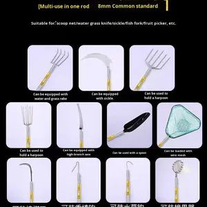 Thép Không Gỉ Đa Chức Năng Kính Thiên Văn Cực Positionable Trái Cây Picker & Hạ Cánh Net Cực Cho Câu Cá Liềm Cực Phụ Kiện - Product Image 5