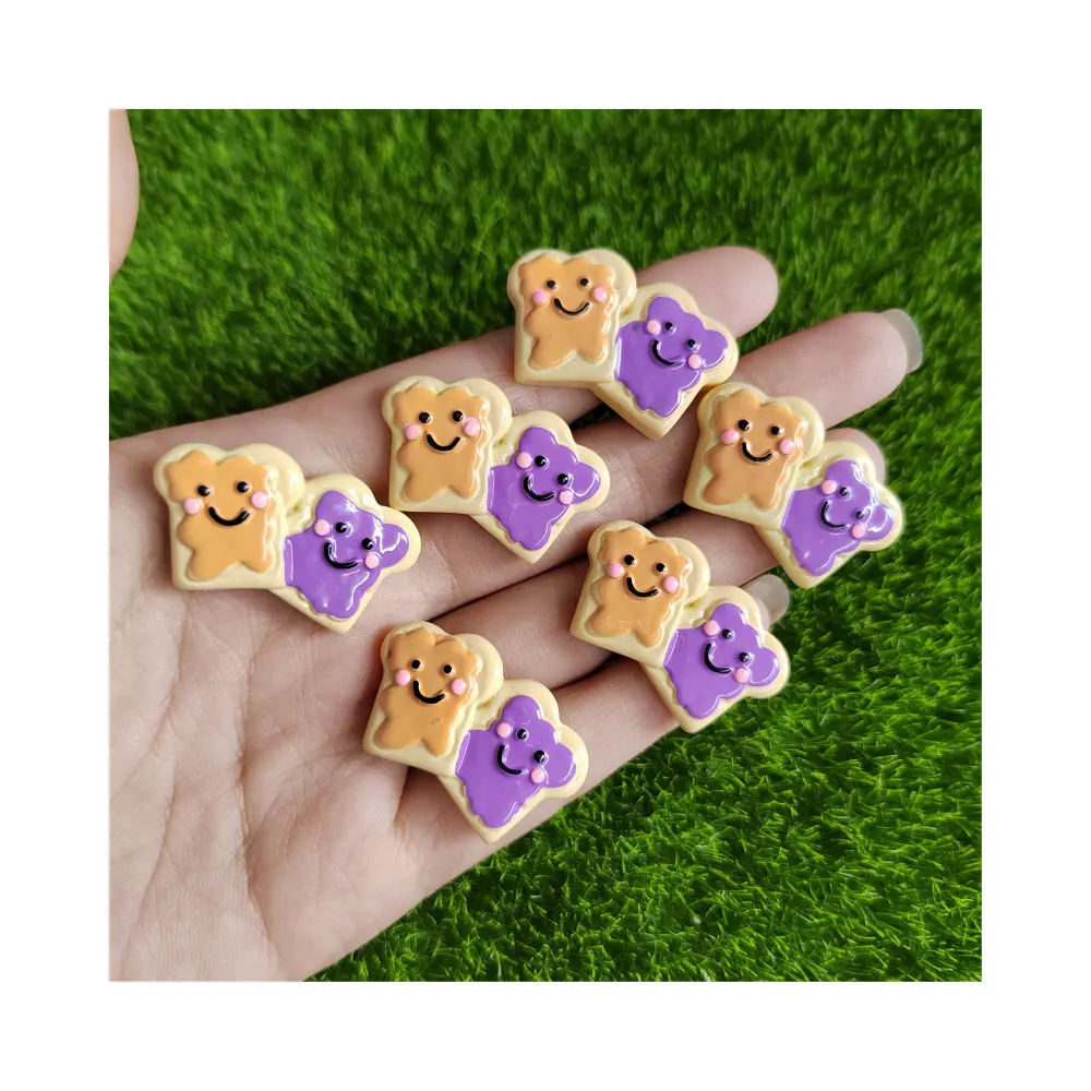 Nuovo Kawaii Smiley Toast pane resina Flatback cabochon abbellimenti fai da te per Scrapbooking e fornitore di creazione di gioielli