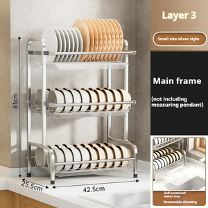 Fabrika doğrudan satış ayakta tipi Rustproof 2 Tier bulaşık kurutma rafı mutfak kullanımı Oversink çanak raf kat çanak raf - Product Image 6