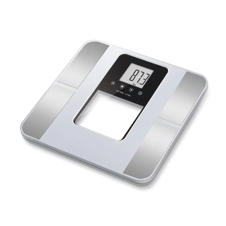เครื่องชั่งน้ำหนักดิจิตอล BMI กระจกเทมเปอร์ขนาด6มม. พร้อมเครื่องชั่งน้ำหนักในห้องน้ำขนาด7 in 1