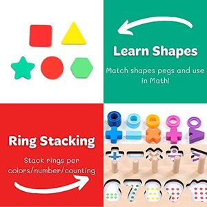 モンテッソーリ木制数学ブロック1歳就学前の子供教育パズルソーター形状スタッカーステーキングゲームカウント - Product Image 5