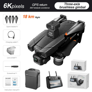 AE86 PRO MAX artı ekran 4K HD çift kamera FPV Dropfit 3-Axis Gimbal <span class=keywords><strong>PTZ</strong></span> 8KM engel kaçınma fırçasız Quadcopter Drone - Product Image 6