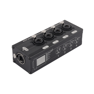 Caja adaptadora de Audio/DMX RJ45 a 4 XLR + 6,35, convertidor divisor de extensión de señal de red, Conector de enchufe Jack de montaje en enchufe compuesto
