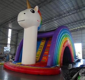Unicorn Inflatable Bouncer Slide <strong>Rainbow</strong> Inflatable Wet and Dry Slide Colorful Inflatable Water Slide for Sale - Product Image 3