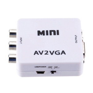 4k迷你影音至VGA RCA转换器，带3.5毫米音频2 2 CVBS适配器，用于电脑高清电视转换NTSC PAL SXGA