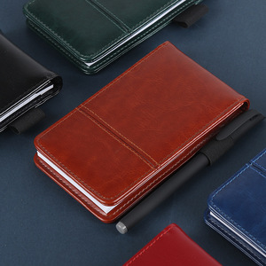 A7 PU Leder Journal Notebook mit Taschen rechner Working Small Notebook Notepad mit Stift - Product Image 2