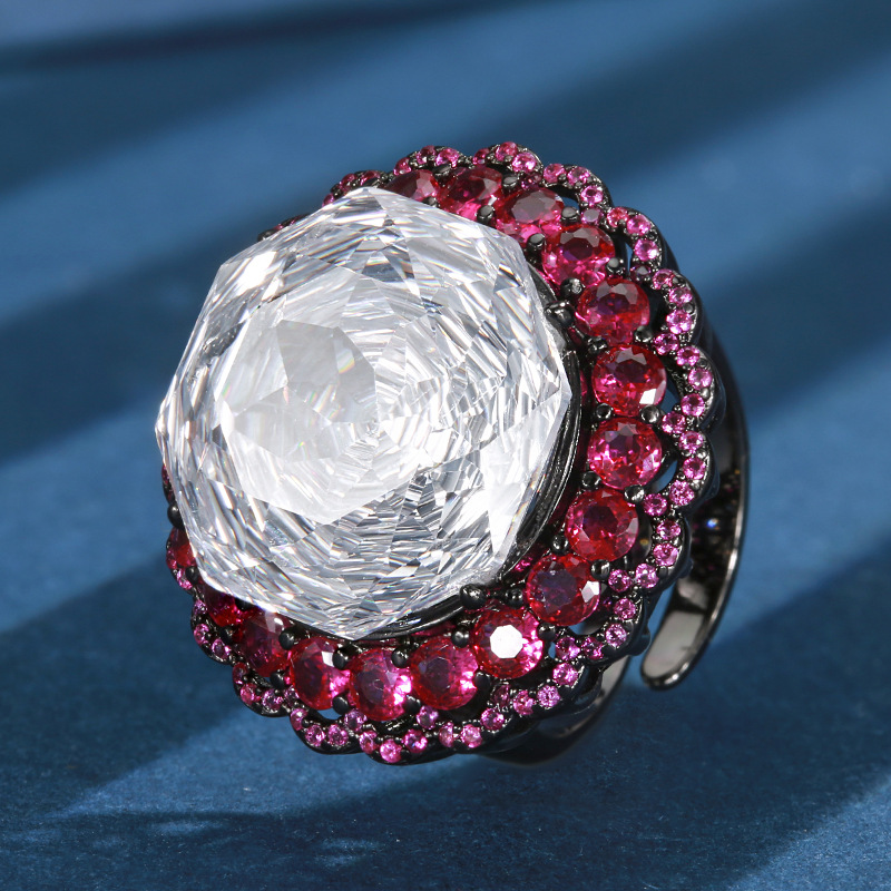 Bague ouverte en diamant blanc